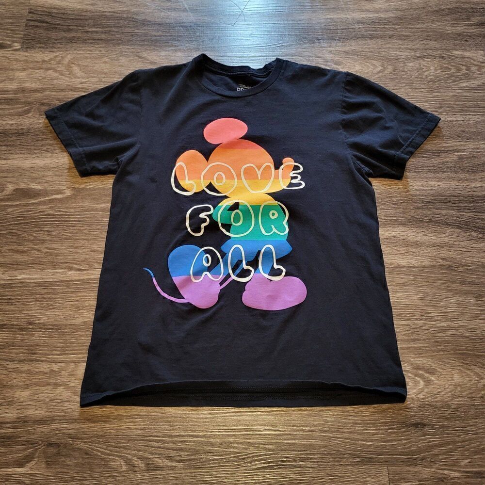 Disney Love For All LGBTQIA+ Pride Graphic Tee Shirt Mens Small